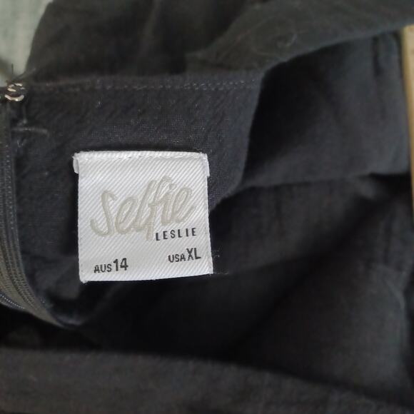 Selfie Leslie Black Cotton Jumpsuit Straight With Pockets Double Lined XL - Picture 8 of 9